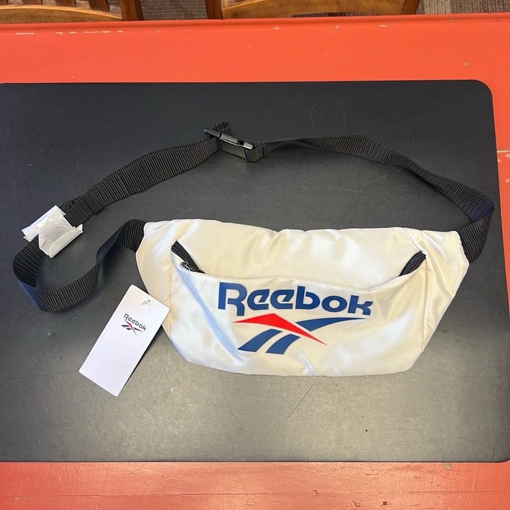 Reebok White and Blue Belt Bag
